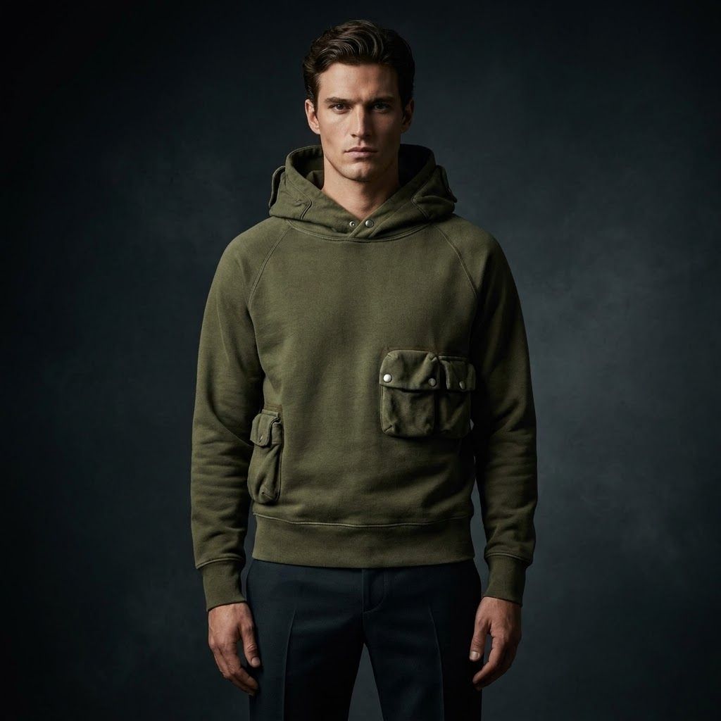 Custom Techwear Loopback French Terry Utility Hoodie