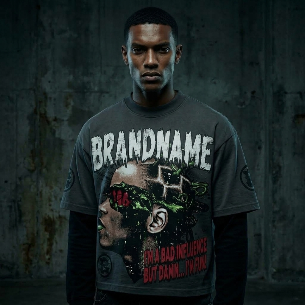 raphic Double Layer Long Sleeve T-Shirt
