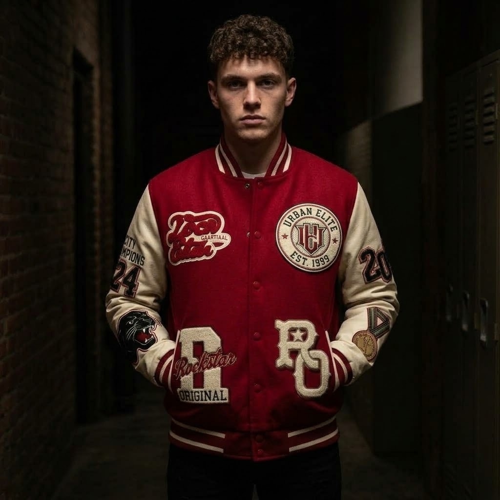Patched Varsity Letterman Jacket