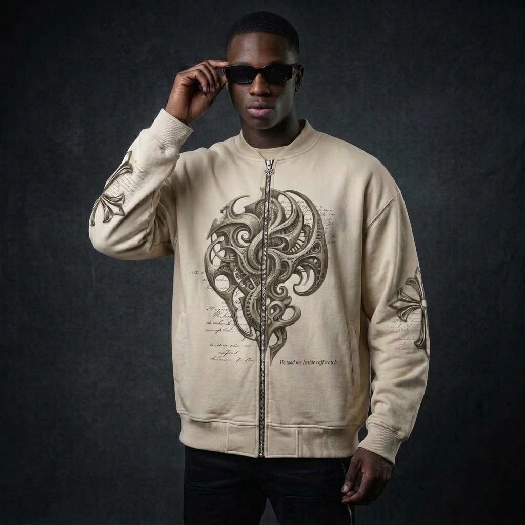 Embroidery Bomber Varsity Jacket