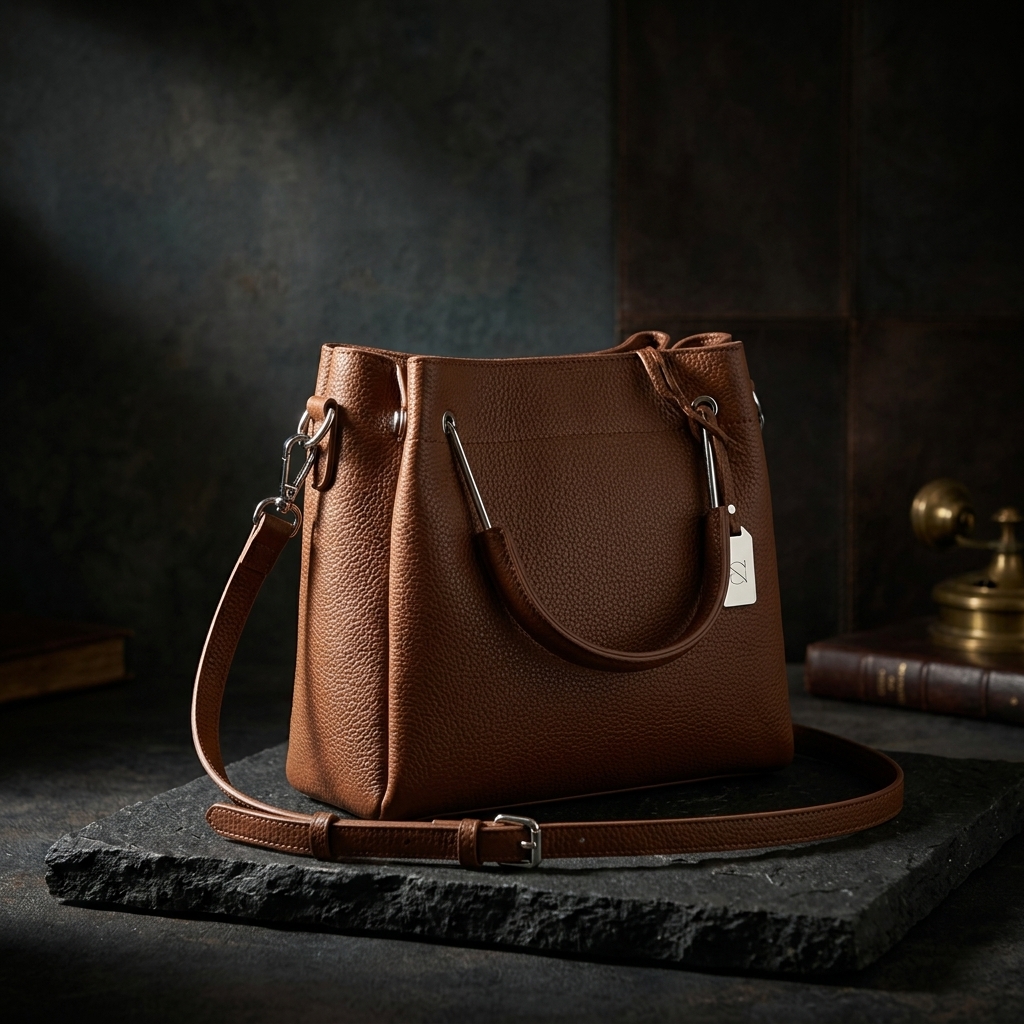 Vintage Leather Crossbody Messenger Bag