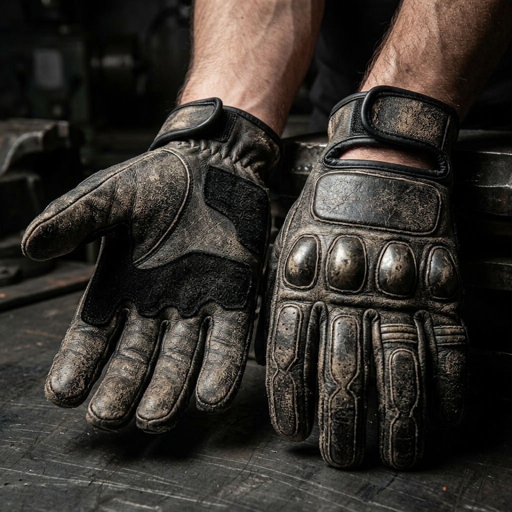Heavy-Duty Track Racing Leather Gauntlets