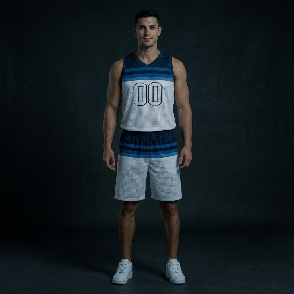 Classic Retro-Stripe Basketball Kit