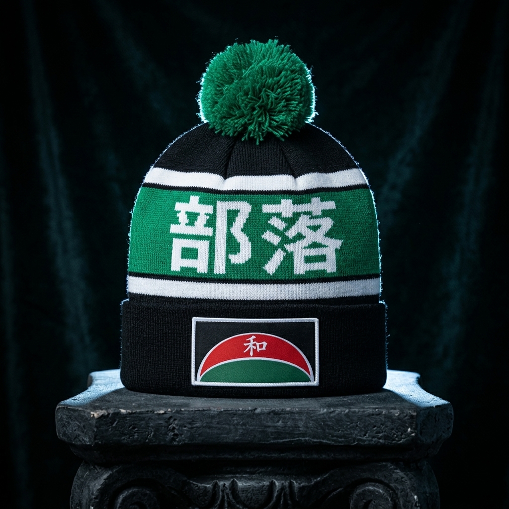 Ribbed Knit Beanie with Faux Fur Pom